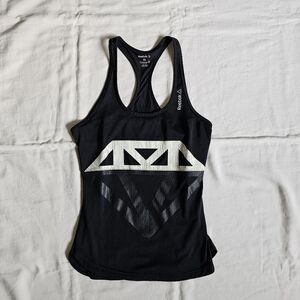 Reebok Women's Black and White Graphic Tank Top